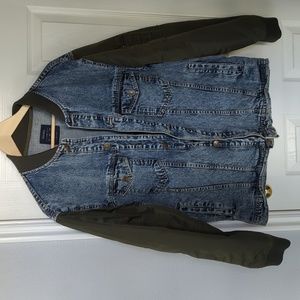 Men's Bomber Style, Medium, Denim and Olive Jacket